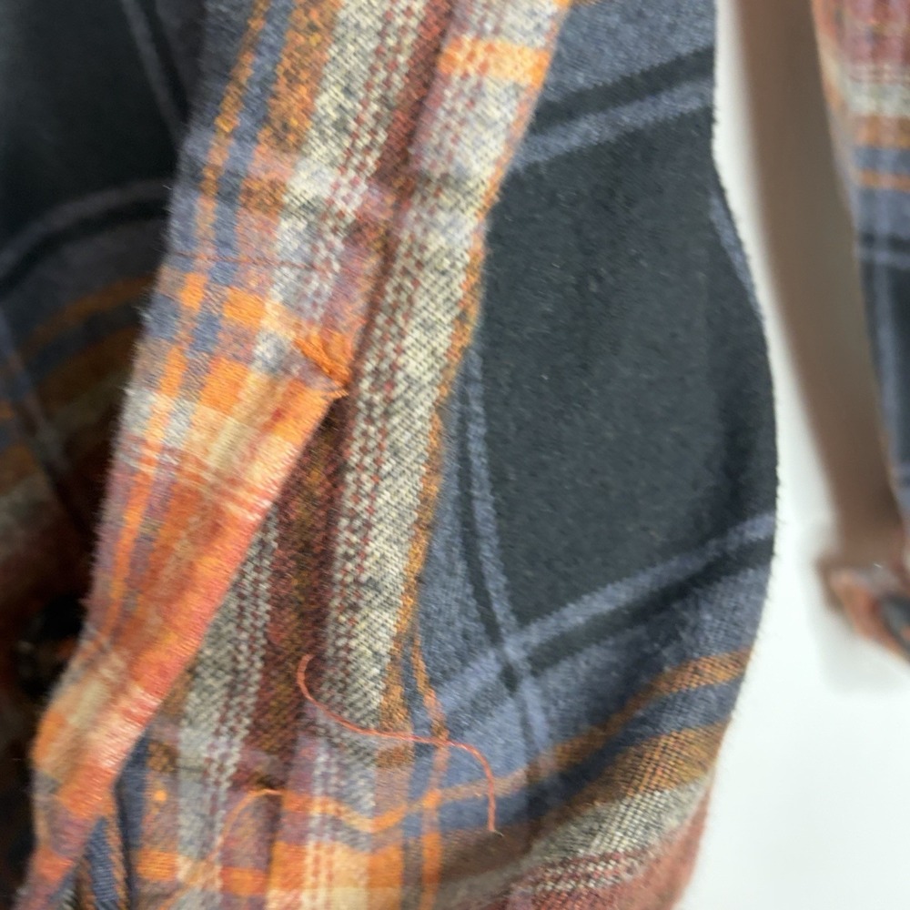 Democracy Plaid Flannel Shirt Womens Small Button Up Granola Girl Outdoor Earthy - Picture 7 of 9